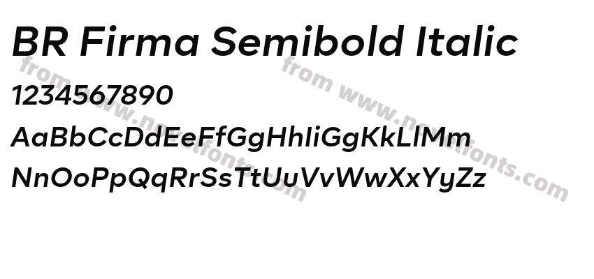 BR Firma Semibold ItalicPreview