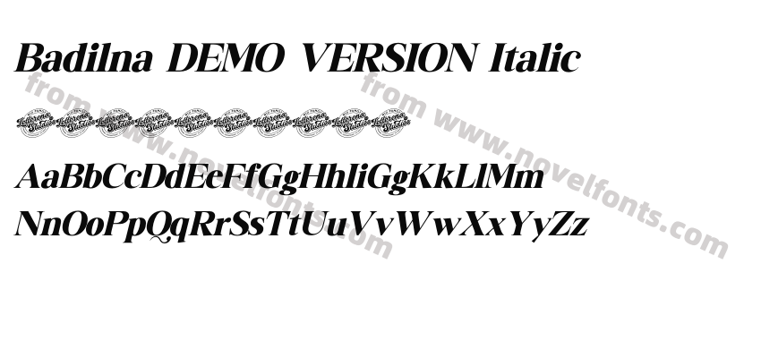 Badilna DEMO VERSION ItalicPreview