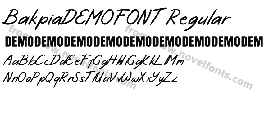 BakpiaDEMOFONT RegularPreview