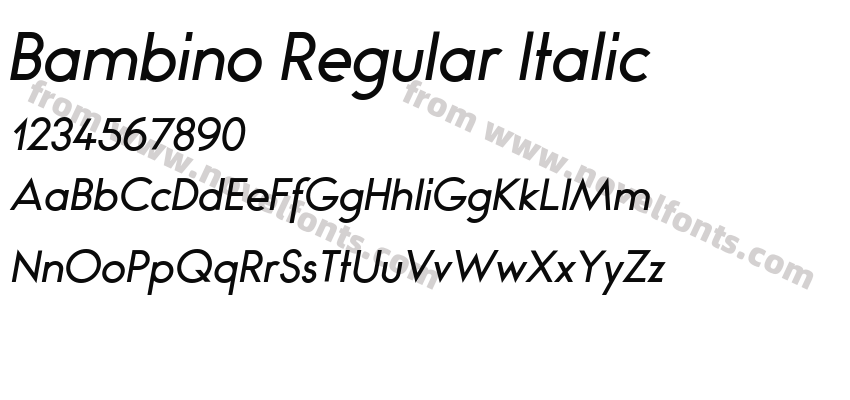 Bambino Regular ItalicPreview