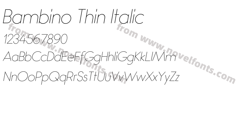 Bambino Thin ItalicPreview