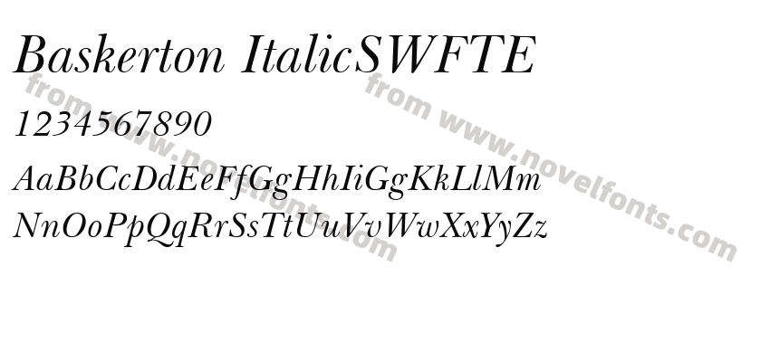 Baskerton ItalicSWFTEPreview