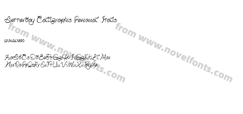 Betterday Calligraphic Personal ItalicPreview