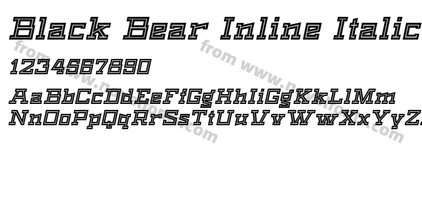 Black Bear Inline ItalicPreview