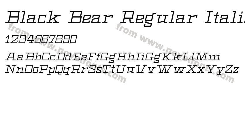 Black Bear Regular ItalicPreview