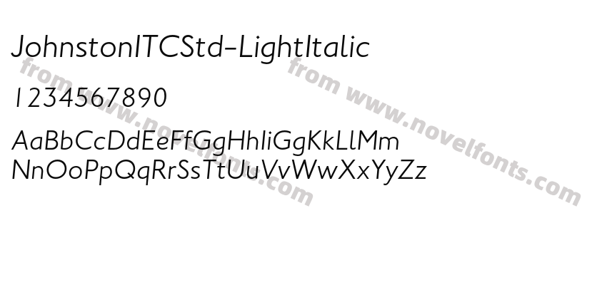 JohnstonITCStd-LightItalicPreview