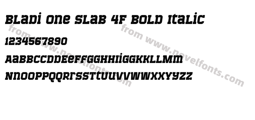 Bladi One Slab 4F Bold ItalicPreview