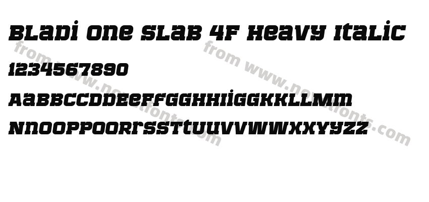 Bladi One Slab 4F Heavy ItalicPreview
