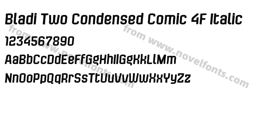 Bladi Two Condensed Comic 4F ItalicPreview