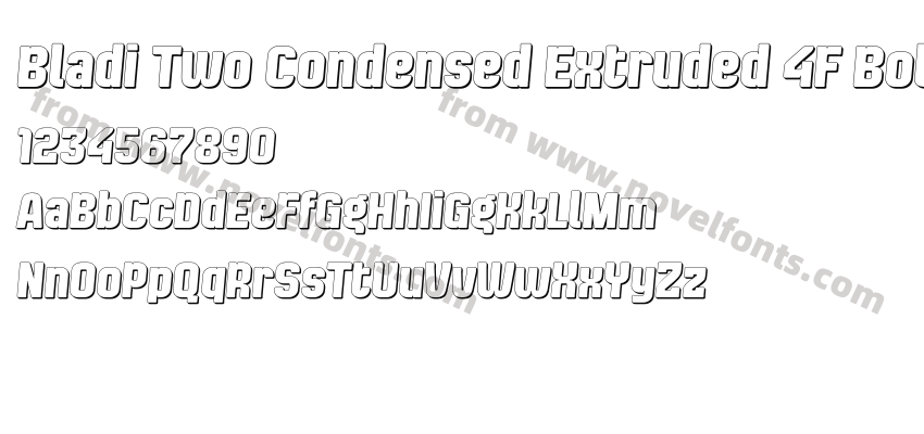 Bladi Two Condensed Extruded 4F Bold ItalicPreview
