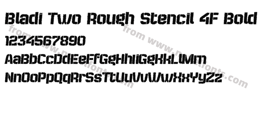 Bladi Two Rough Stencil 4F Bold ItalicPreview