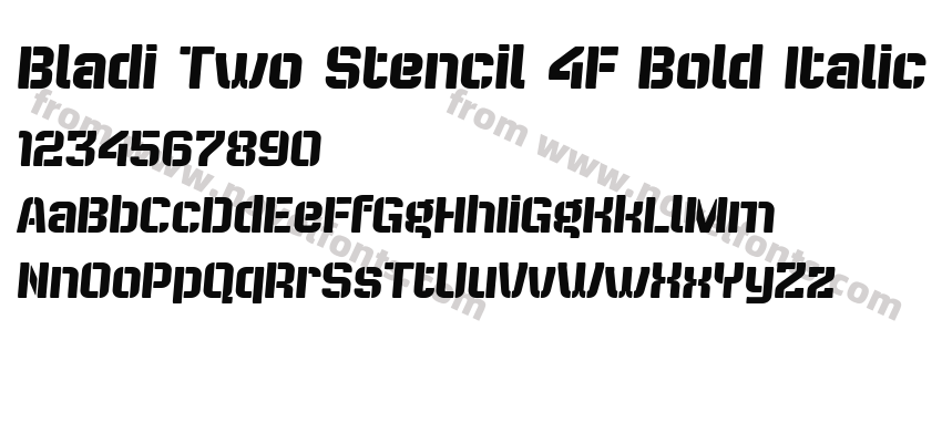 Bladi Two Stencil 4F Bold ItalicPreview