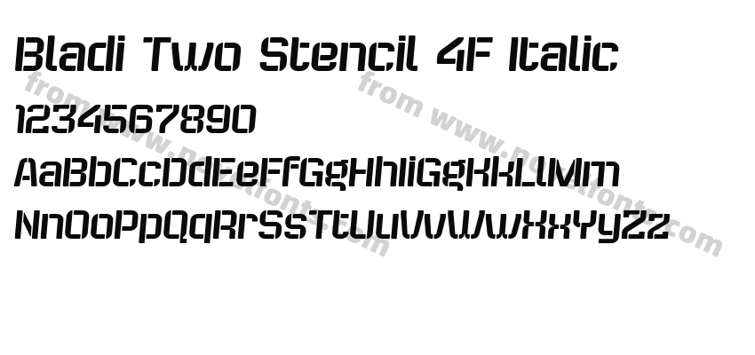 Bladi Two Stencil 4F ItalicPreview