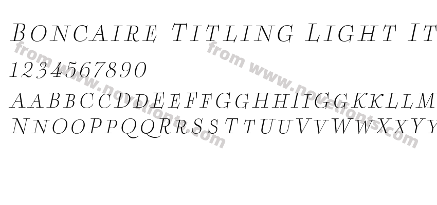 Boncaire Titling Light ItalPreview