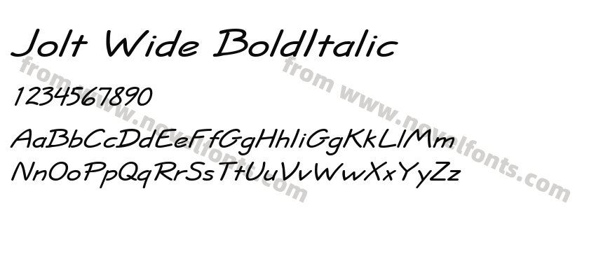 Jolt Wide BoldItalicPreview