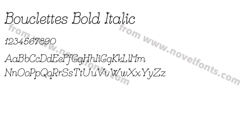 Bouclettes Bold ItalicPreview