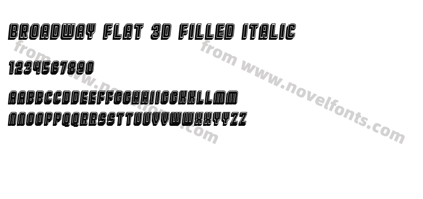 Broadway Flat 3D Filled ItalicPreview