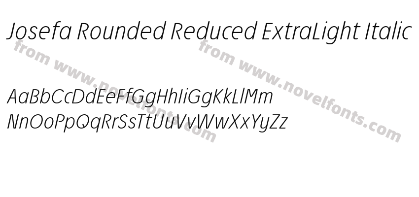 Josefa Rounded Reduced ExtraLight ItalicPreview