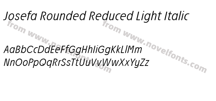 Josefa Rounded Reduced Light ItalicPreview