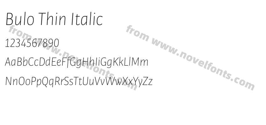 Bulo Thin ItalicPreview