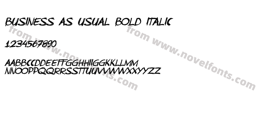 Business As Usual Bold ItalicPreview