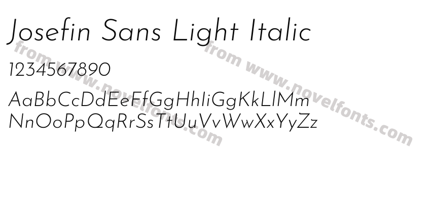 Josefin Sans Light ItalicPreview