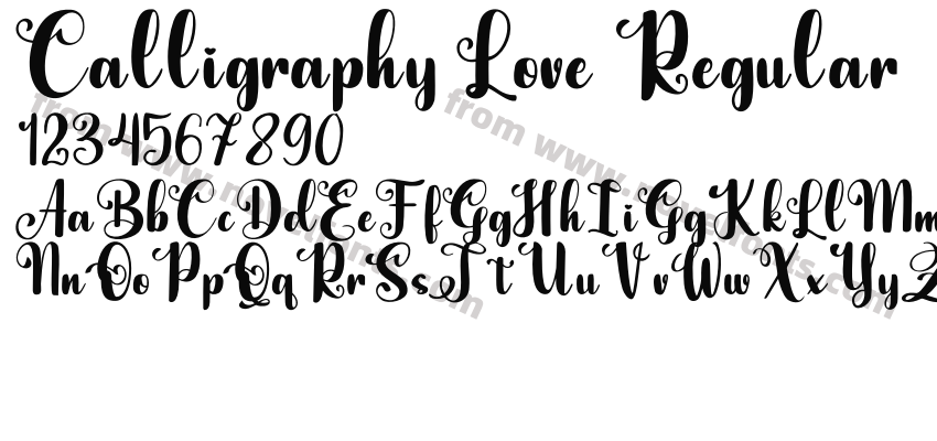 Calligraphy Love RegularPreview