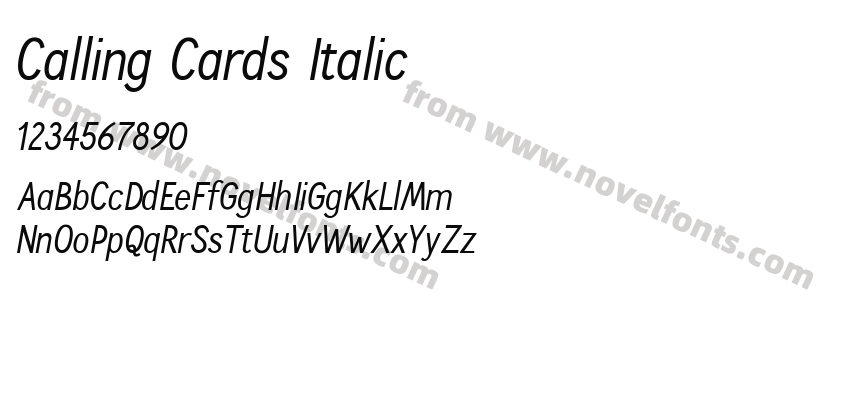 Calling Cards ItalicPreview