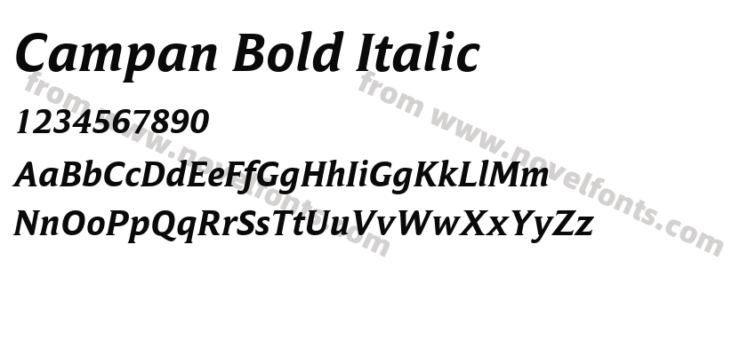 Campan Bold ItalicPreview