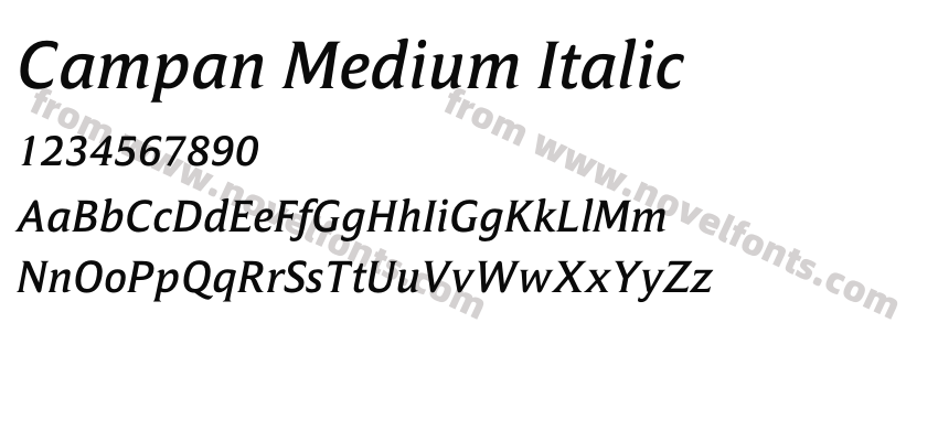 Campan Medium ItalicPreview