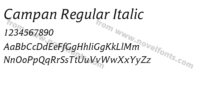 Campan Regular ItalicPreview
