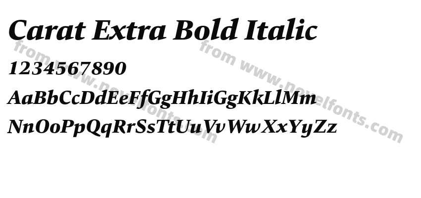 Carat Extra Bold ItalicPreview