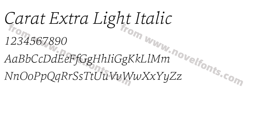 Carat Extra Light ItalicPreview