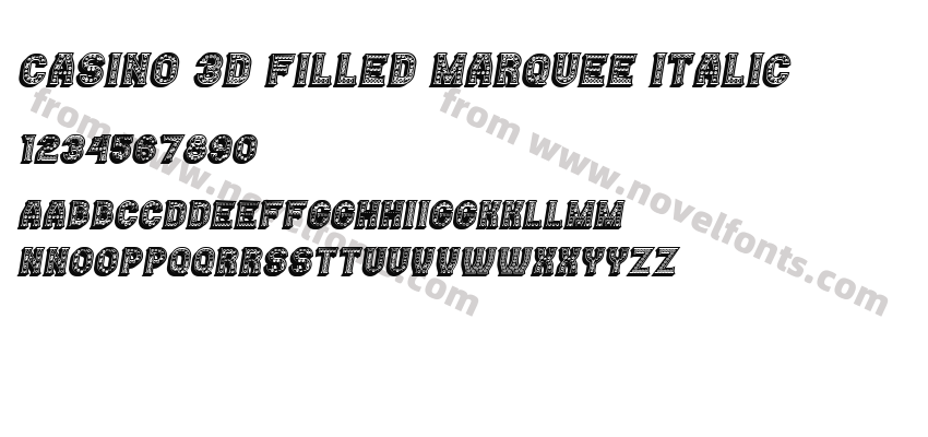Casino 3D Filled Marquee ItalicPreview