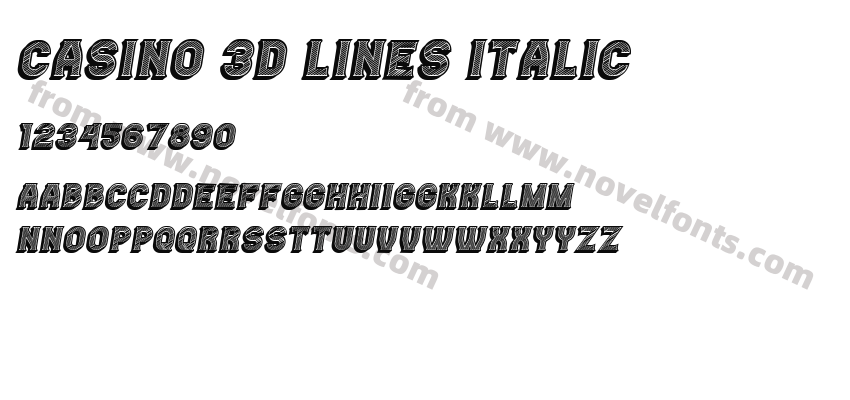 Casino 3D Lines ItalicPreview