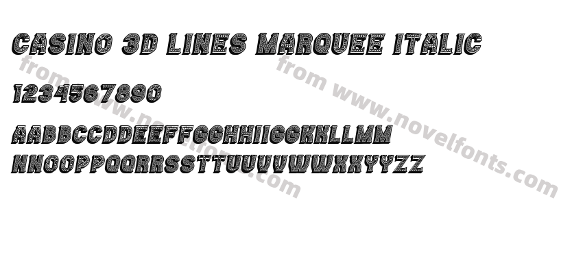 Casino 3D Lines Marquee ItalicPreview