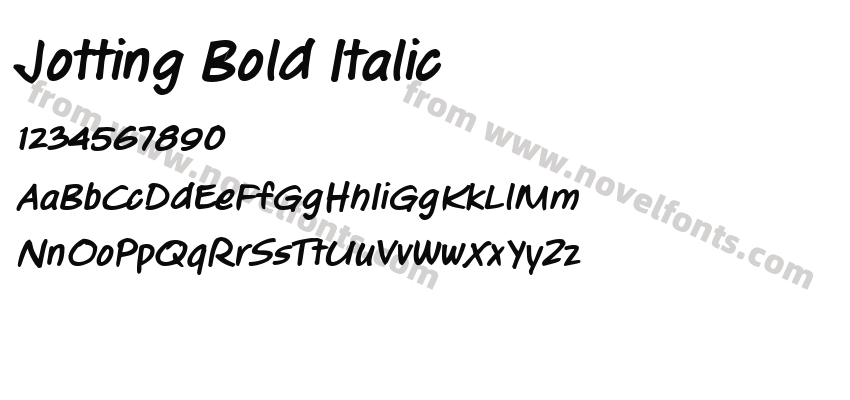 Jotting Bold ItalicPreview