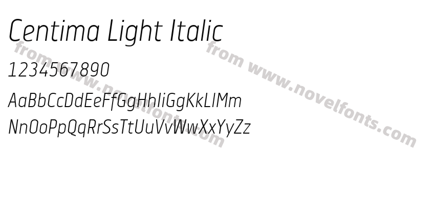 Centima Light ItalicPreview