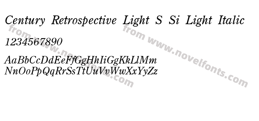 Century Retrospective Light S Si Light ItalicPreview