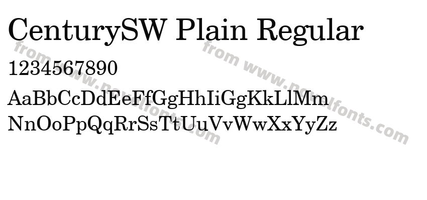 CenturySW Plain RegularPreview