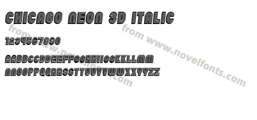Chicago Neon 3D ItalicPreview