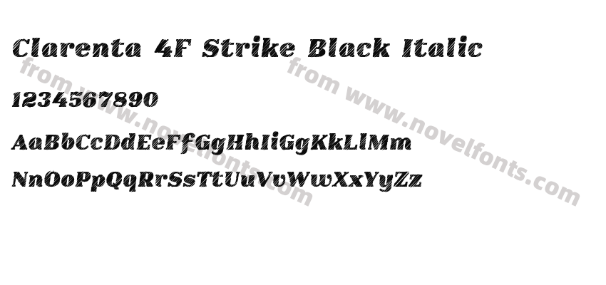 Clarenta 4F Strike Black ItalicPreview