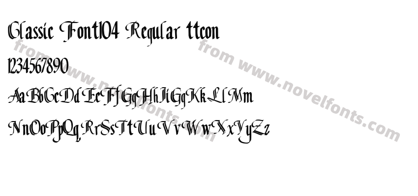 Classic Font104 Regular ttconPreview