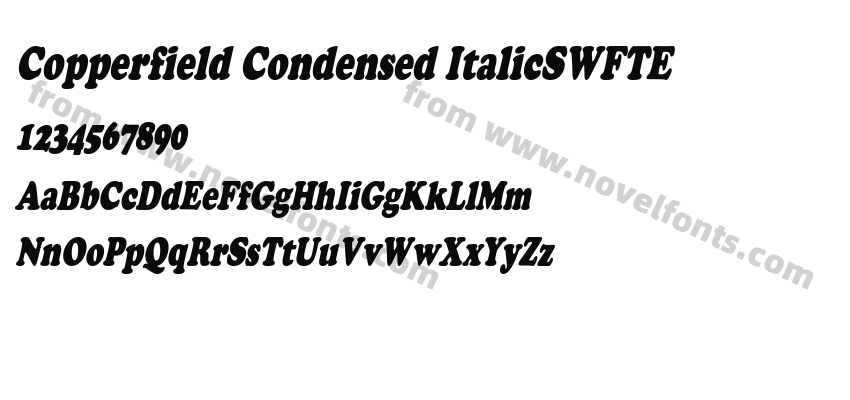Copperfield Condensed ItalicSWFTEPreview