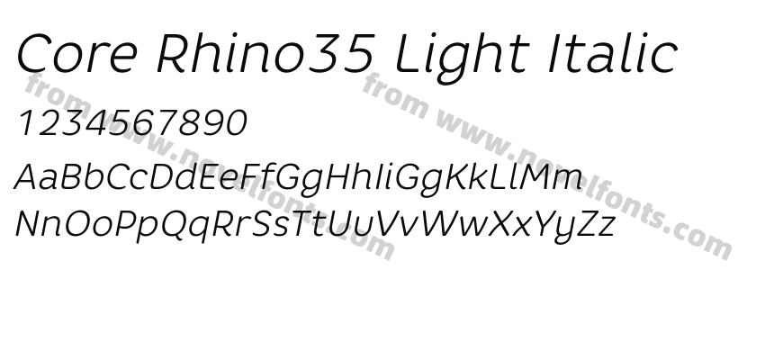 Core Rhino35 Light ItalicPreview