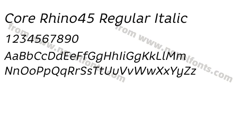 Core Rhino45 Regular ItalicPreview