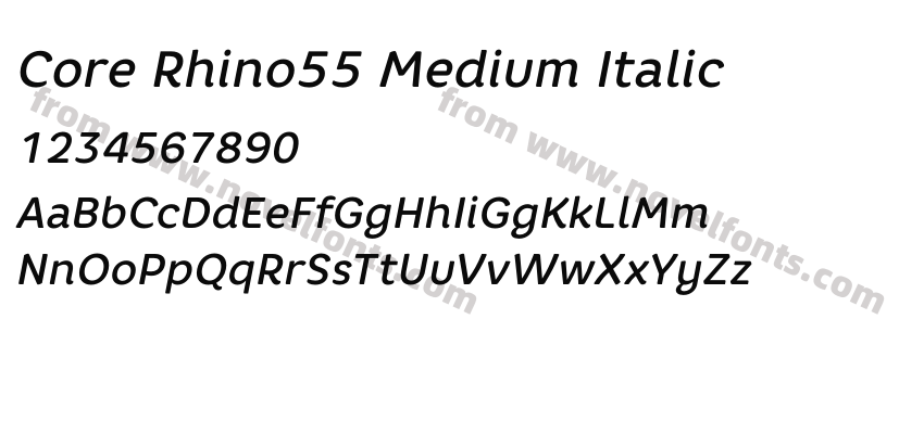 Core Rhino55 Medium ItalicPreview
