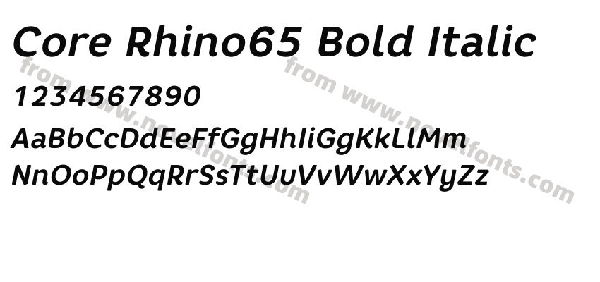 Core Rhino65 Bold ItalicPreview