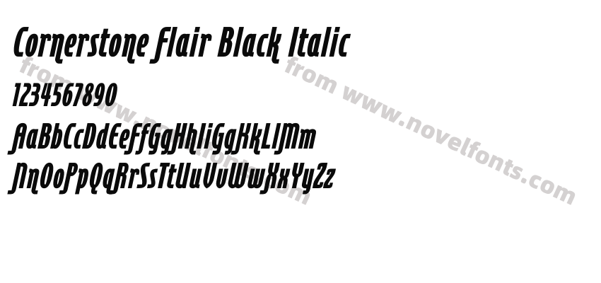 Cornerstone Flair Black ItalicPreview