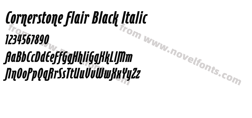Cornerstone Flair Black ItalicPreview